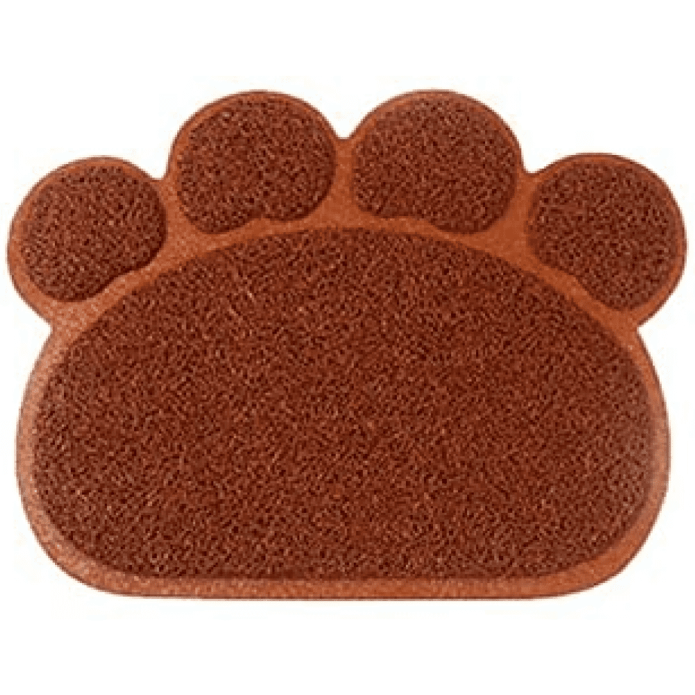 Emily Pets Paw Shaped Feeding Mat for Pets (Chocolate)(30x40cm)