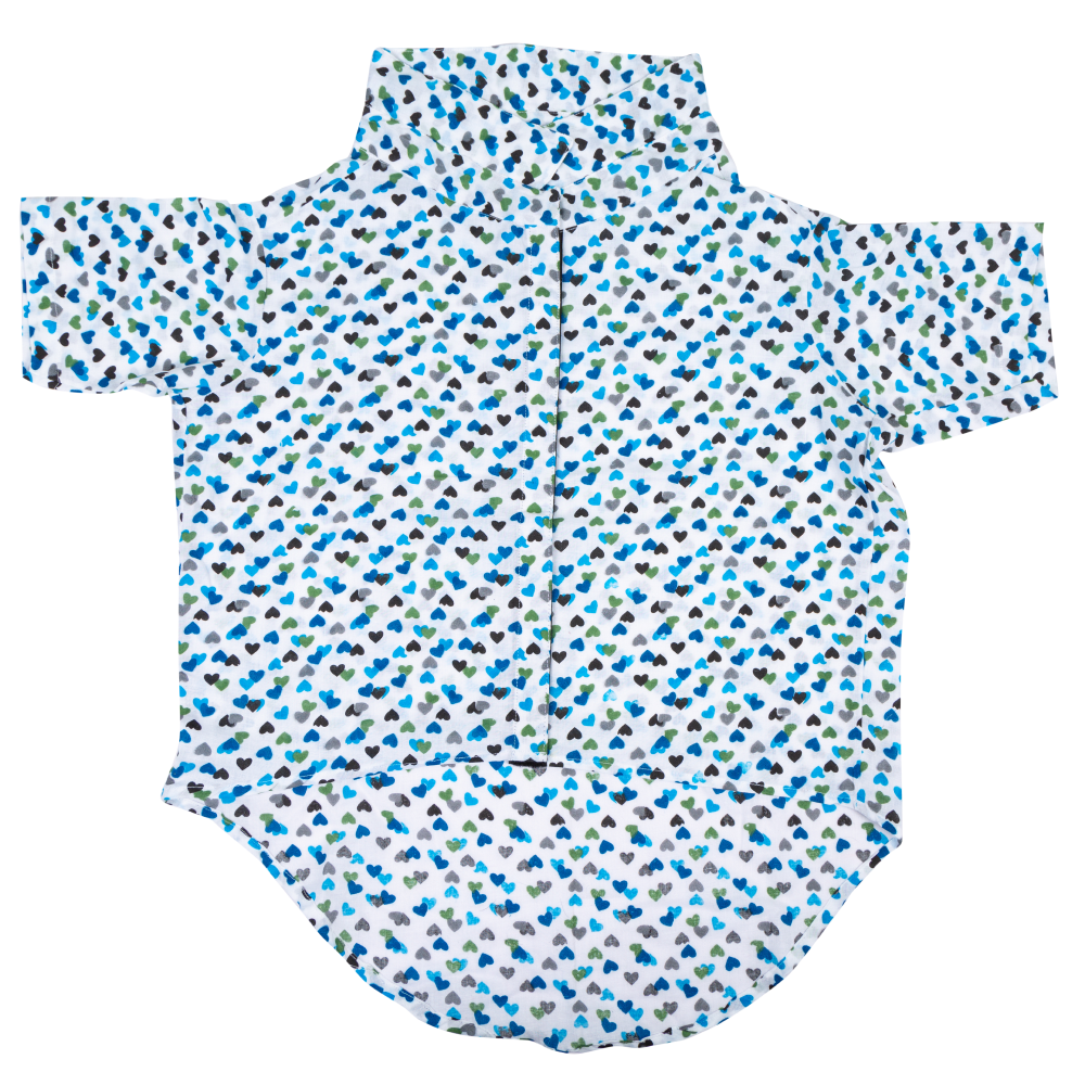 Up4pets Dreamy Hearts Cotton Shirts For Dogs (Blue)