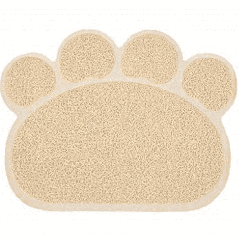 Emily Pets Paw Shaped Feeding Mat for Pets (Beige)(30x40cm)