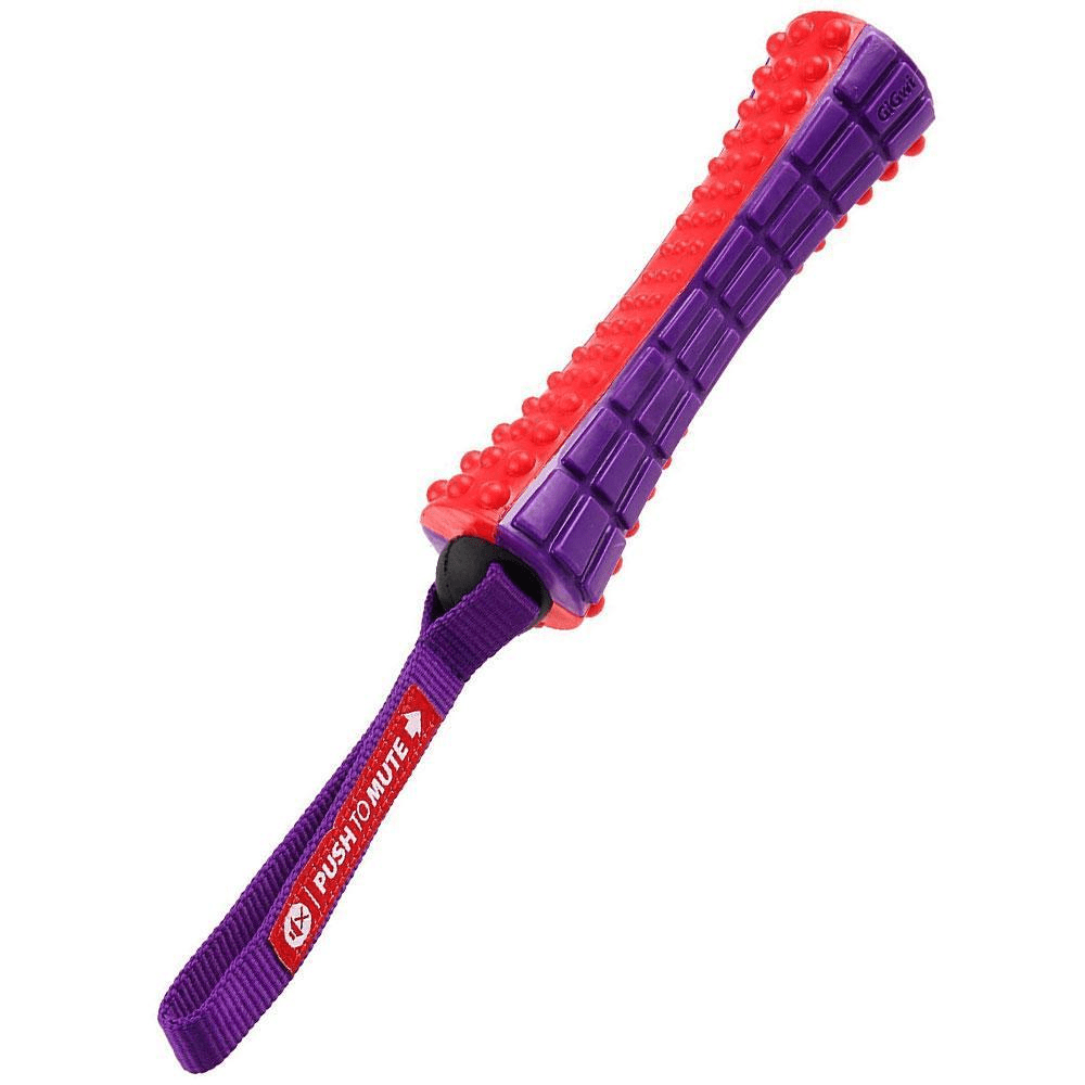 GiGwi Push To Mute Johnny Stick - Red/Purple