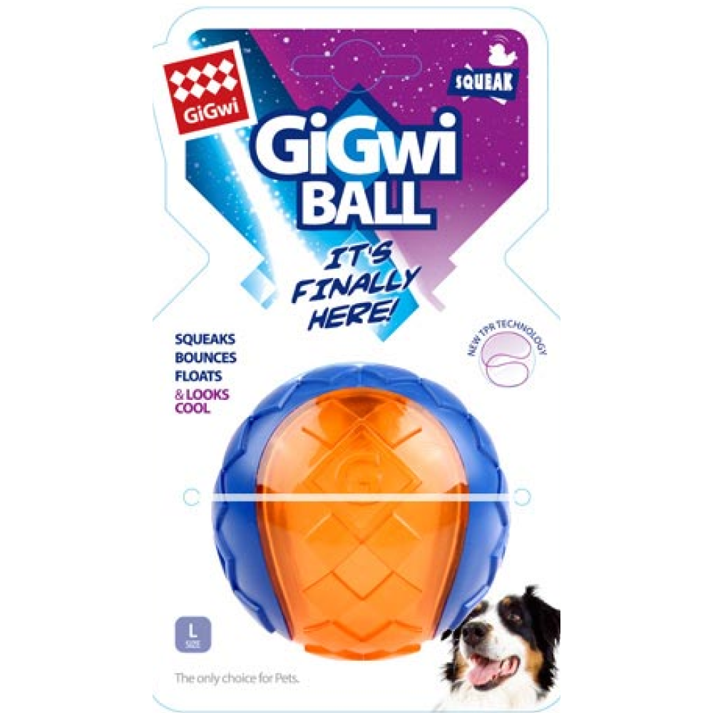 GiGwi Ball Squeaker Toy for Dogs (Blue/Orange)