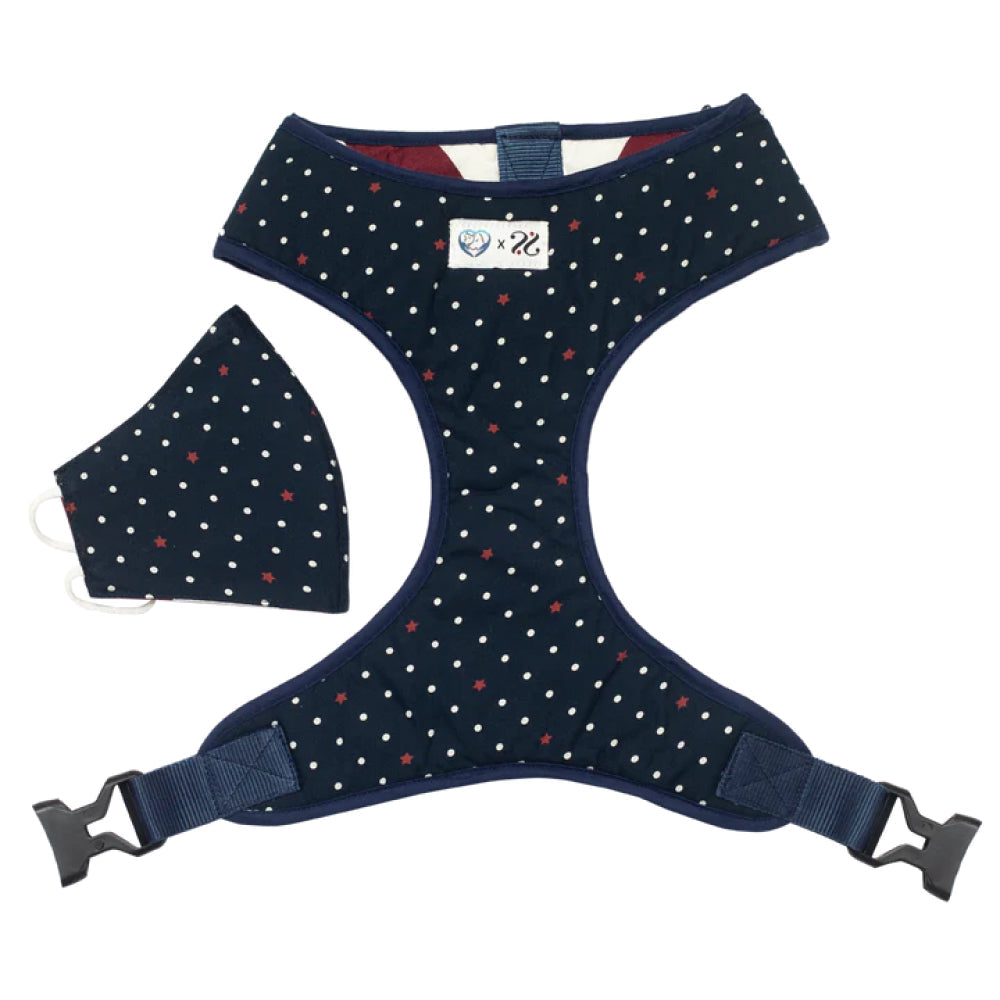 Pet And Parents (Namaste Pets) Starry Stripes Reversible Harness for Dogs