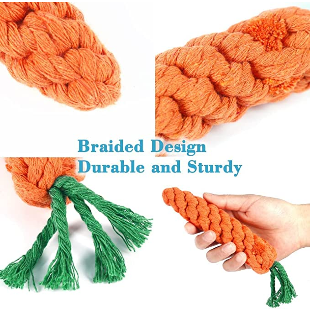 Kiki N Pooch Rope Carrot Toy for Dogs