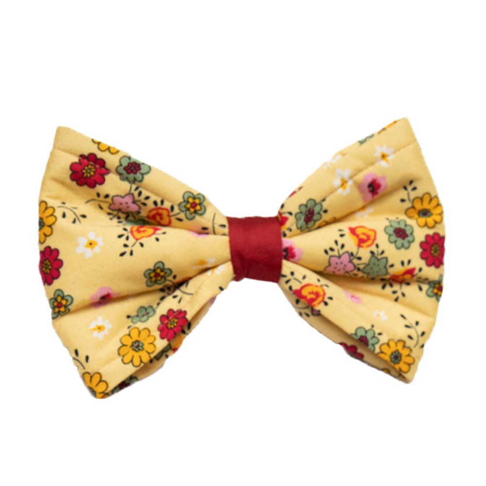 Pet and Parents Flower Bow Tie for Dogs  for Large Breed Dogs (Yellow)