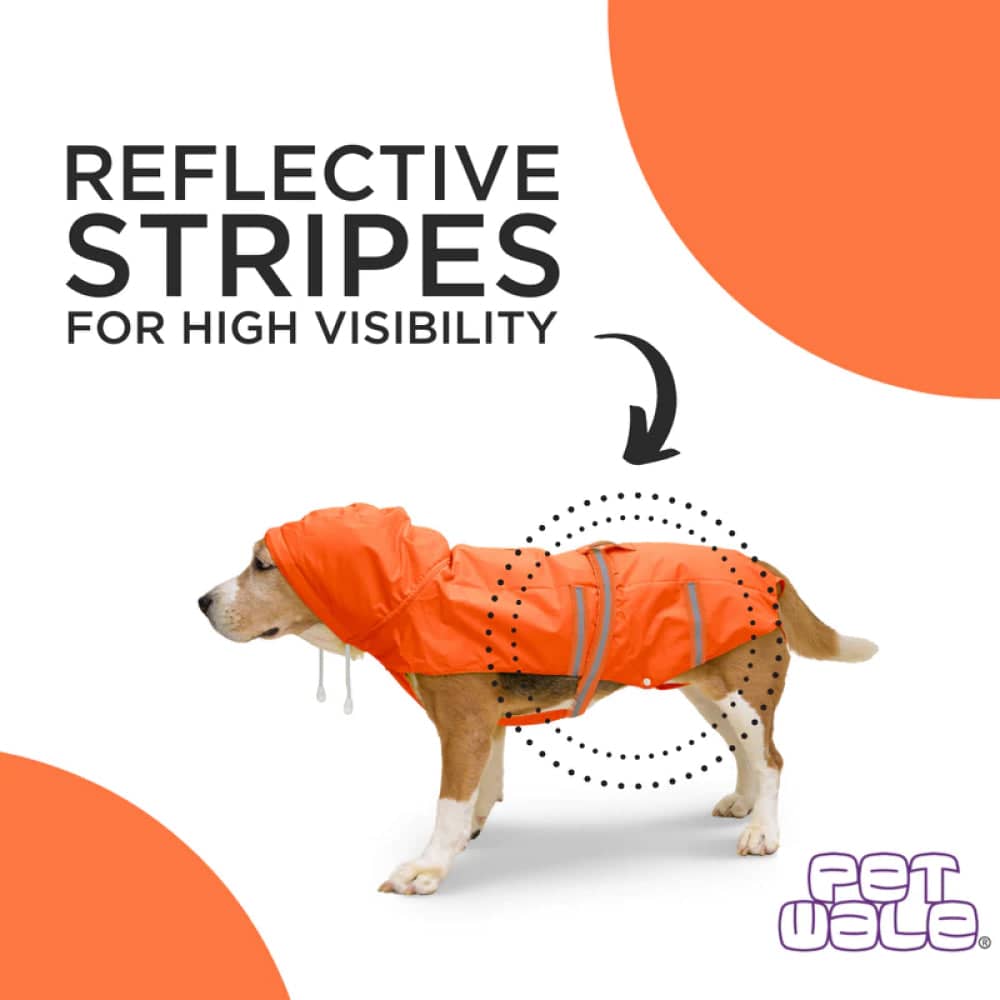 PetWale Reflective Raincoat Dog (Orange)