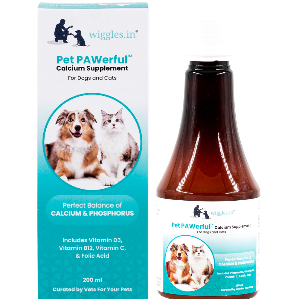 Wiggles Pet PAWerful Calcium Phosphorus Syrup Supplement for Pets