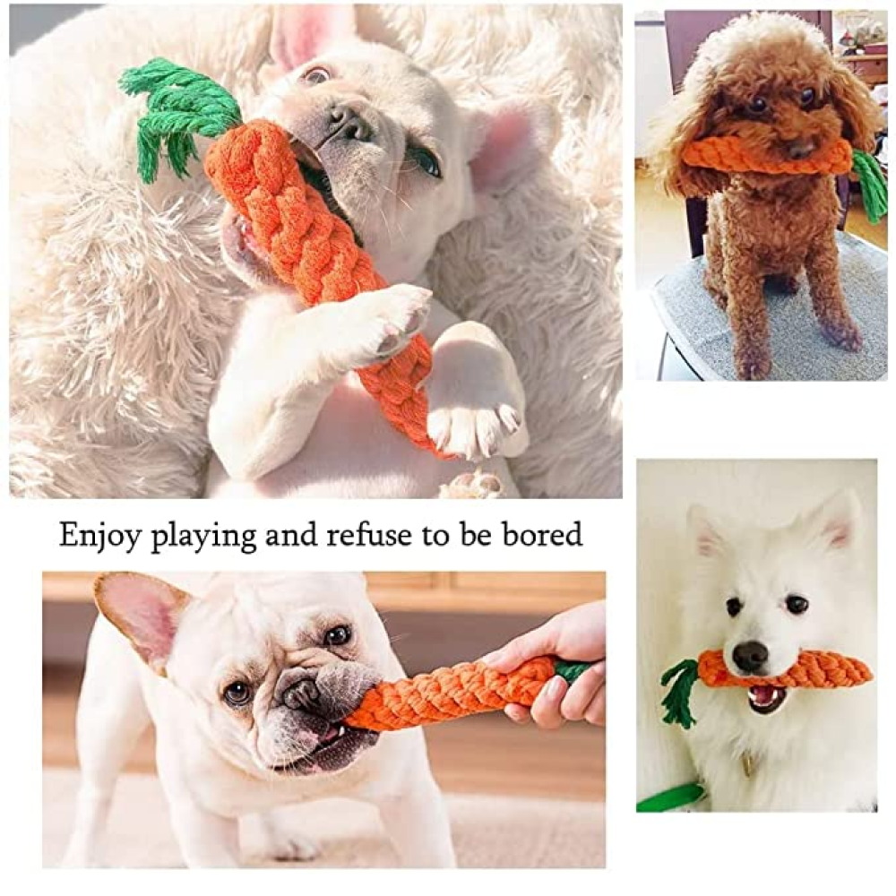 Kiki N Pooch Rope Carrot Toy for Dogs