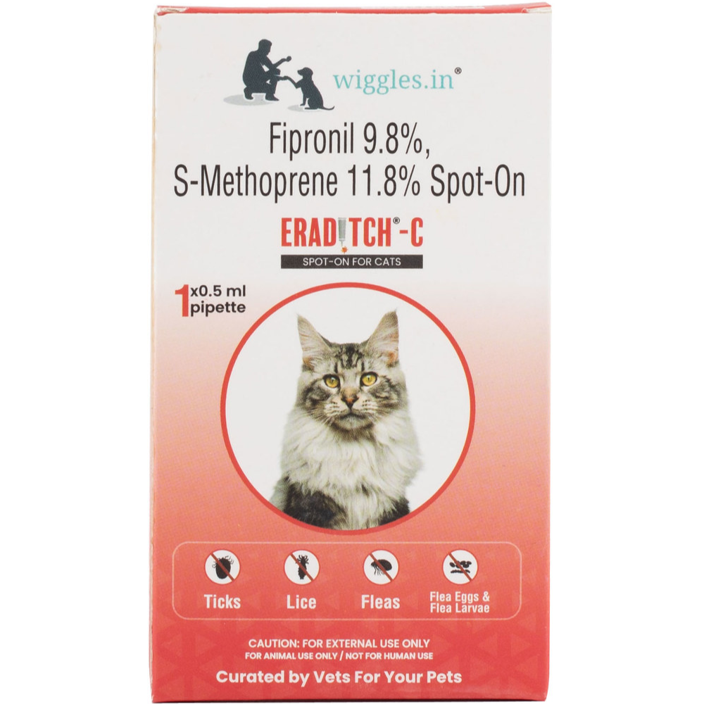 Wiggles Eraditch Spot on Fleas Ticks Remover for Cats