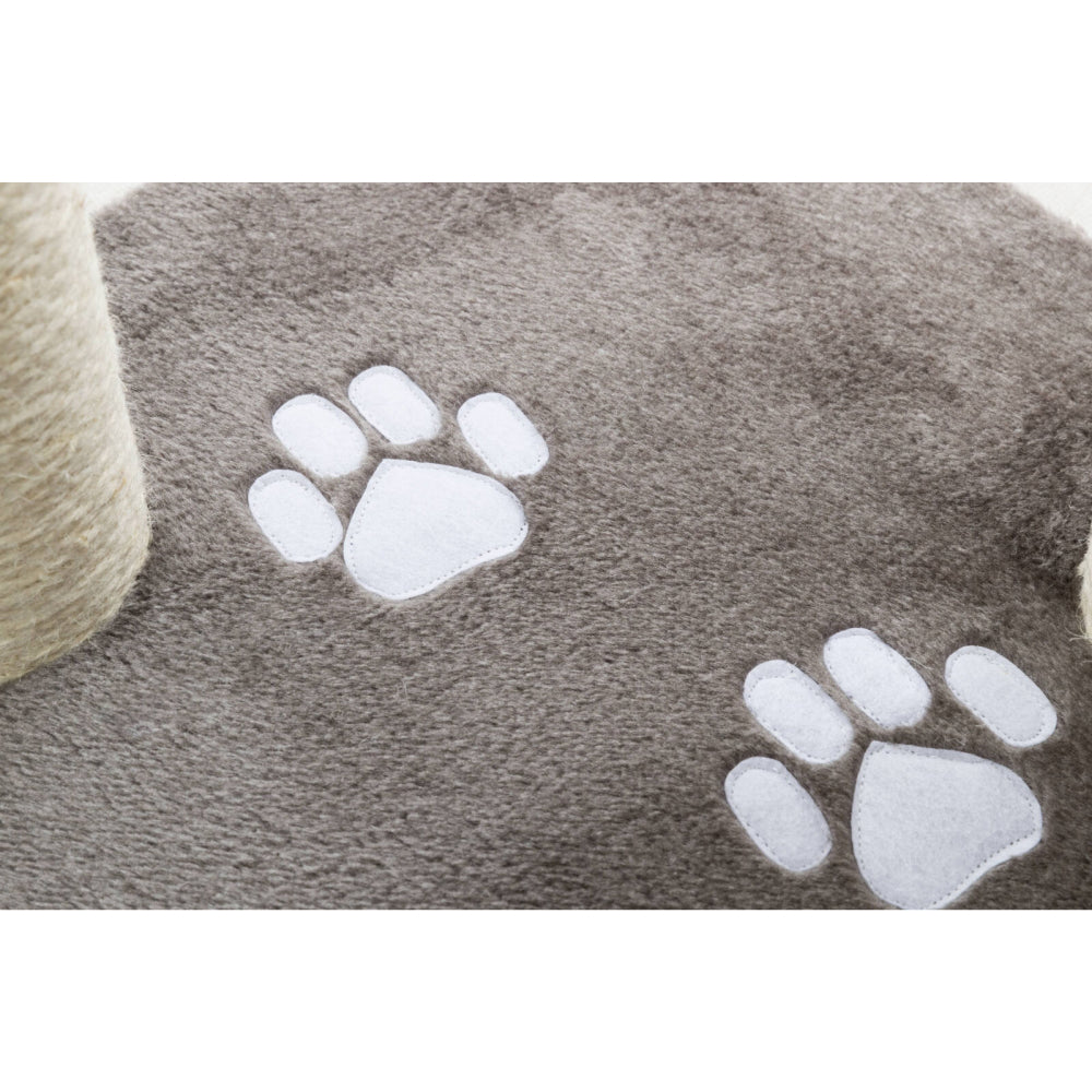 Trixie Altea Scratching Wave on Post for Cats (Platinum Grey with Paw Prints)