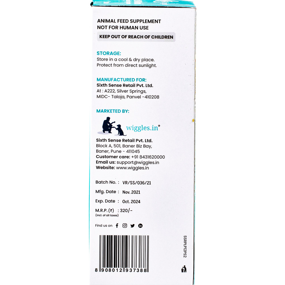 Wiggles Pet PAWerful Calcium Phosphorus Syrup Supplement for Pets