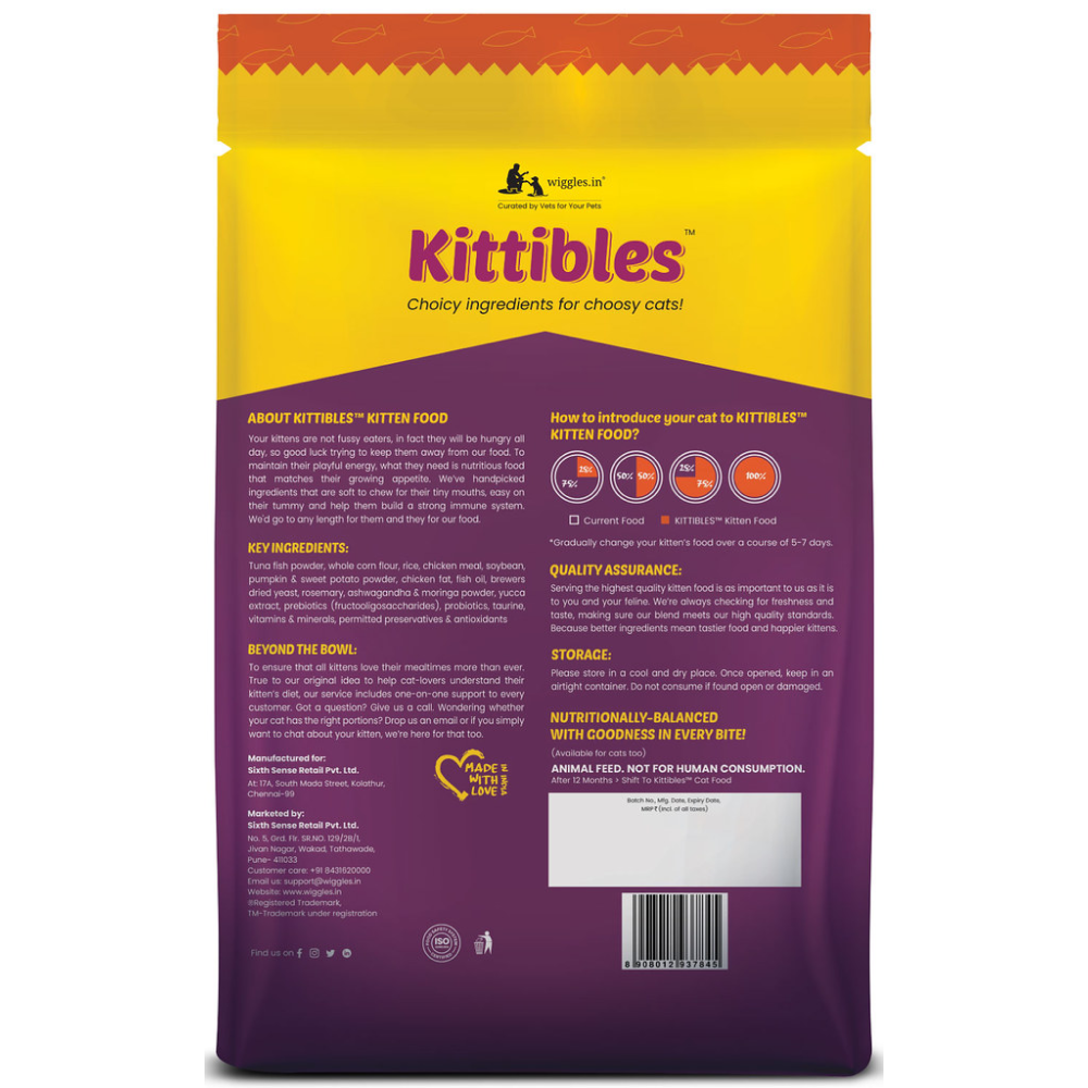 Wiggles Kittibles Chicken & Tuna Kitten Dry Food