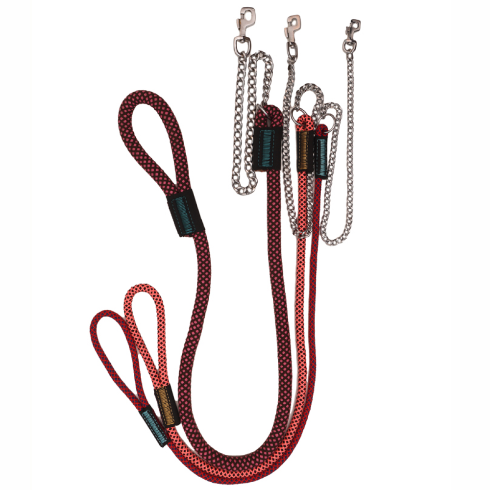 Pets Like Training Rope Leash with Chain for Dogs (Red)