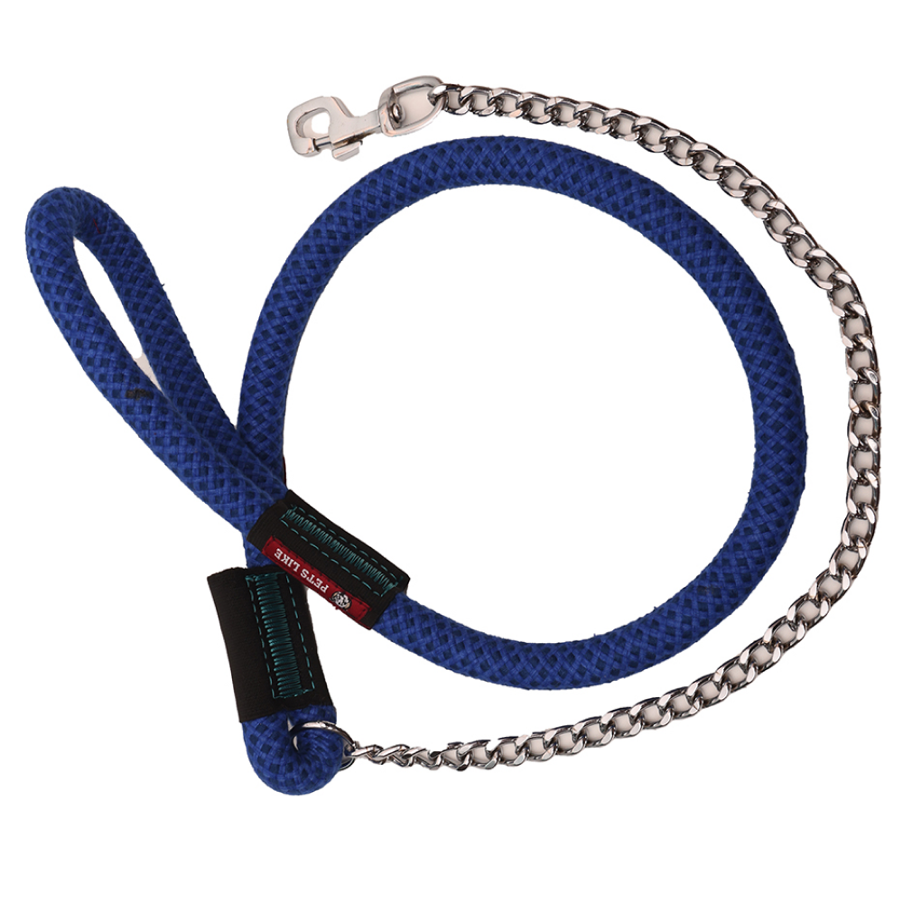 Pets Like Training Rope Leash with Chain for Dogs (Blue)