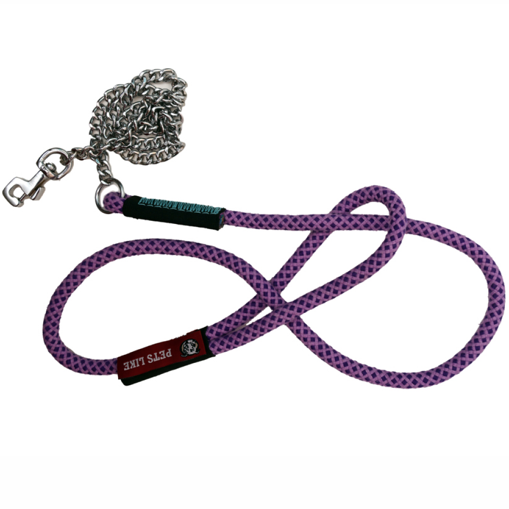 Pets Like Training Rope Leash with Chain for Dogs (Pinkish Purple)