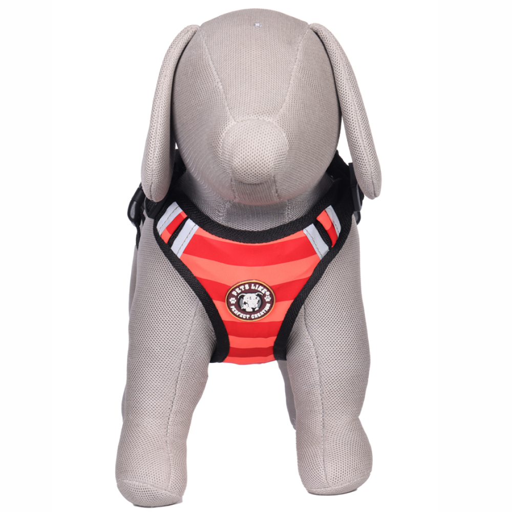 Pets Like Padded Double Side Harness for Dogs (Red & Orange)