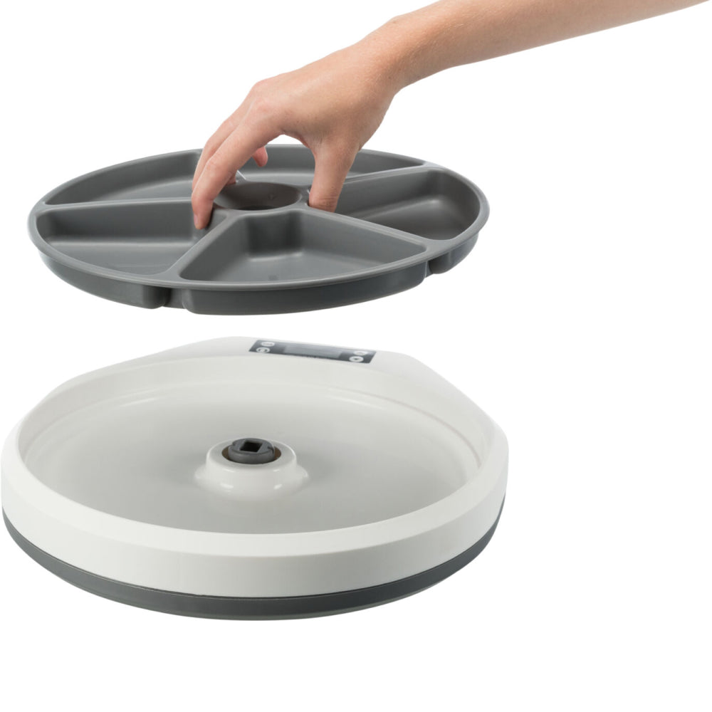Trixie TX4+1 Automatic Food Dispenser for Pets (White/Grey)
