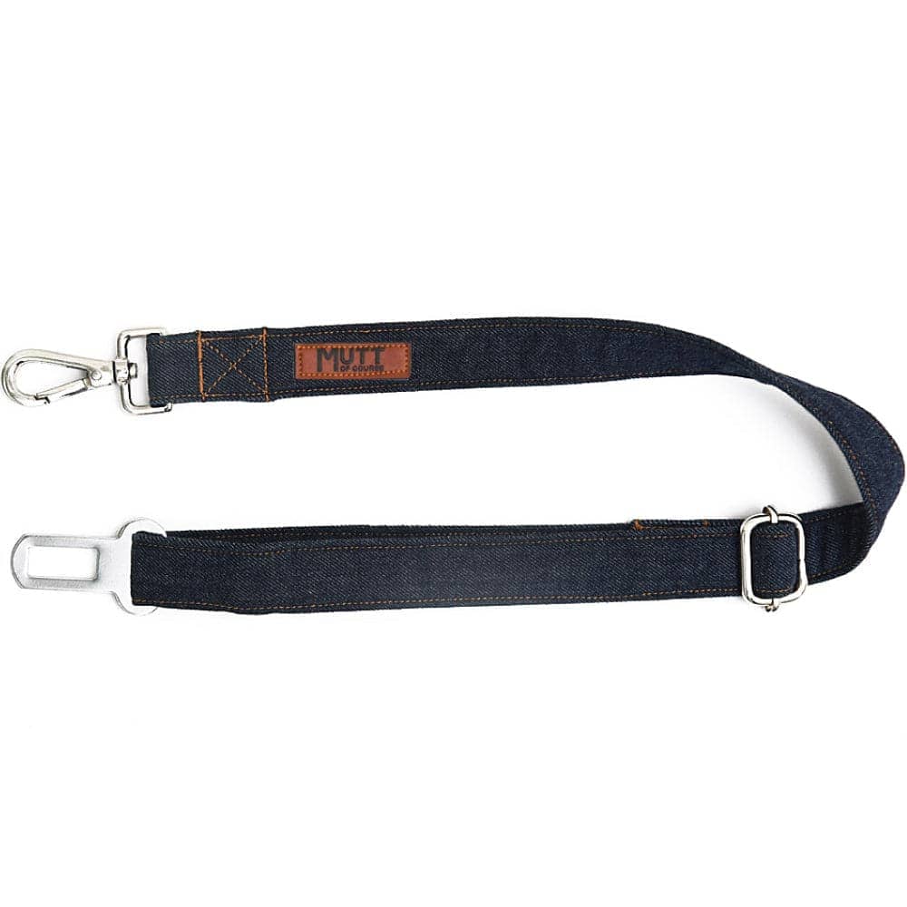 Mutt of Course Denim Car Seat Belt for Pets(Dark Blue)