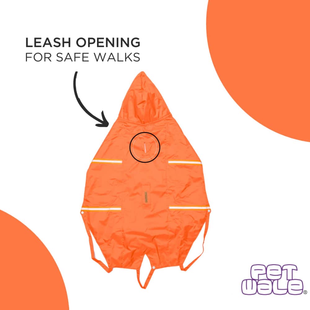PetWale Reflective Raincoat Dog (Orange)