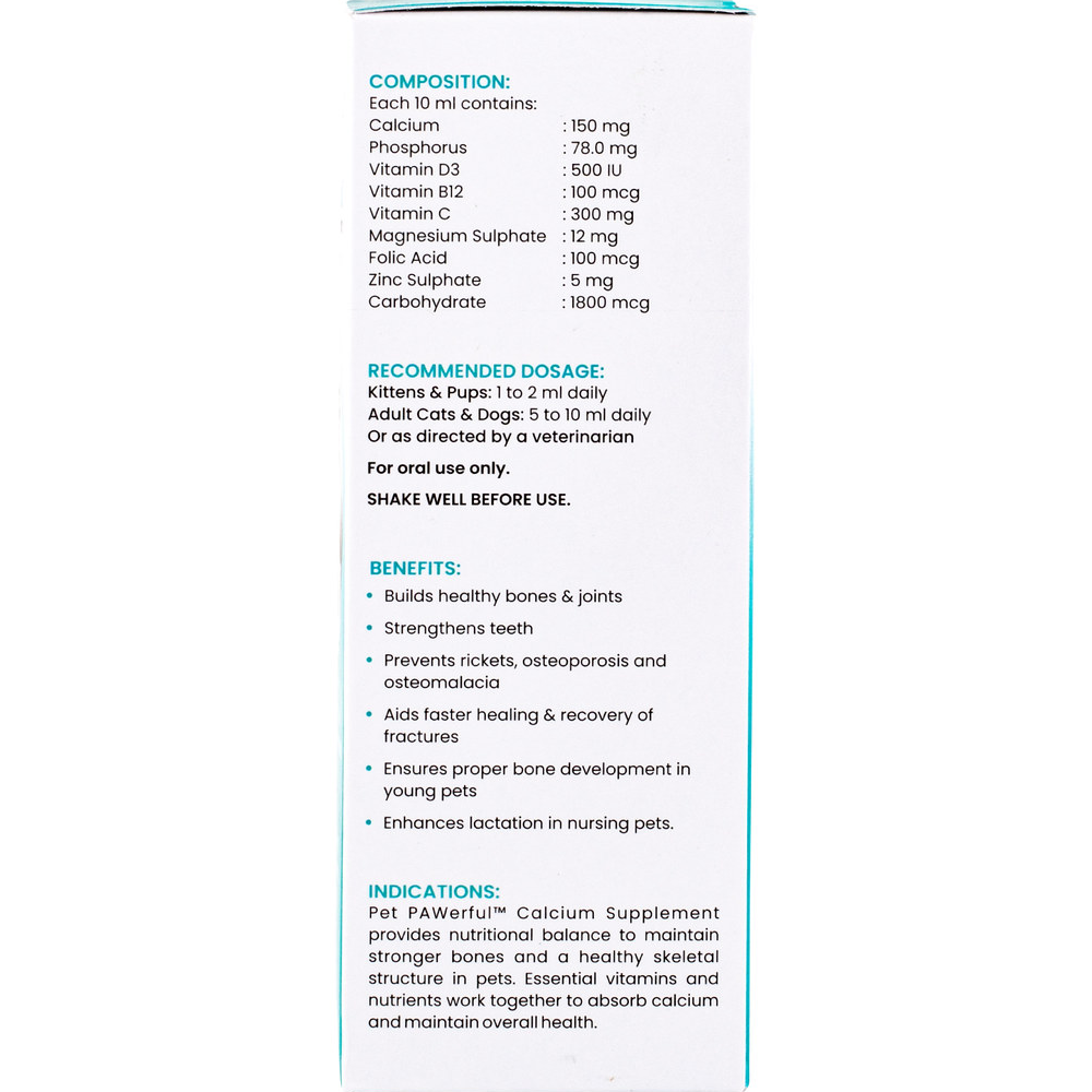 Wiggles Pet PAWerful Calcium Phosphorus Syrup Supplement for Pets