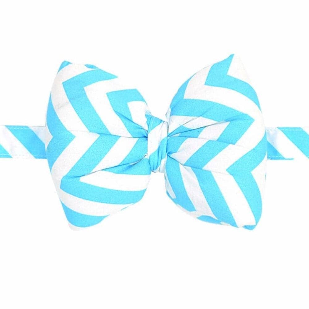 Mutt of Course Cotton Chevron Blue Bow Tie For Dogs
