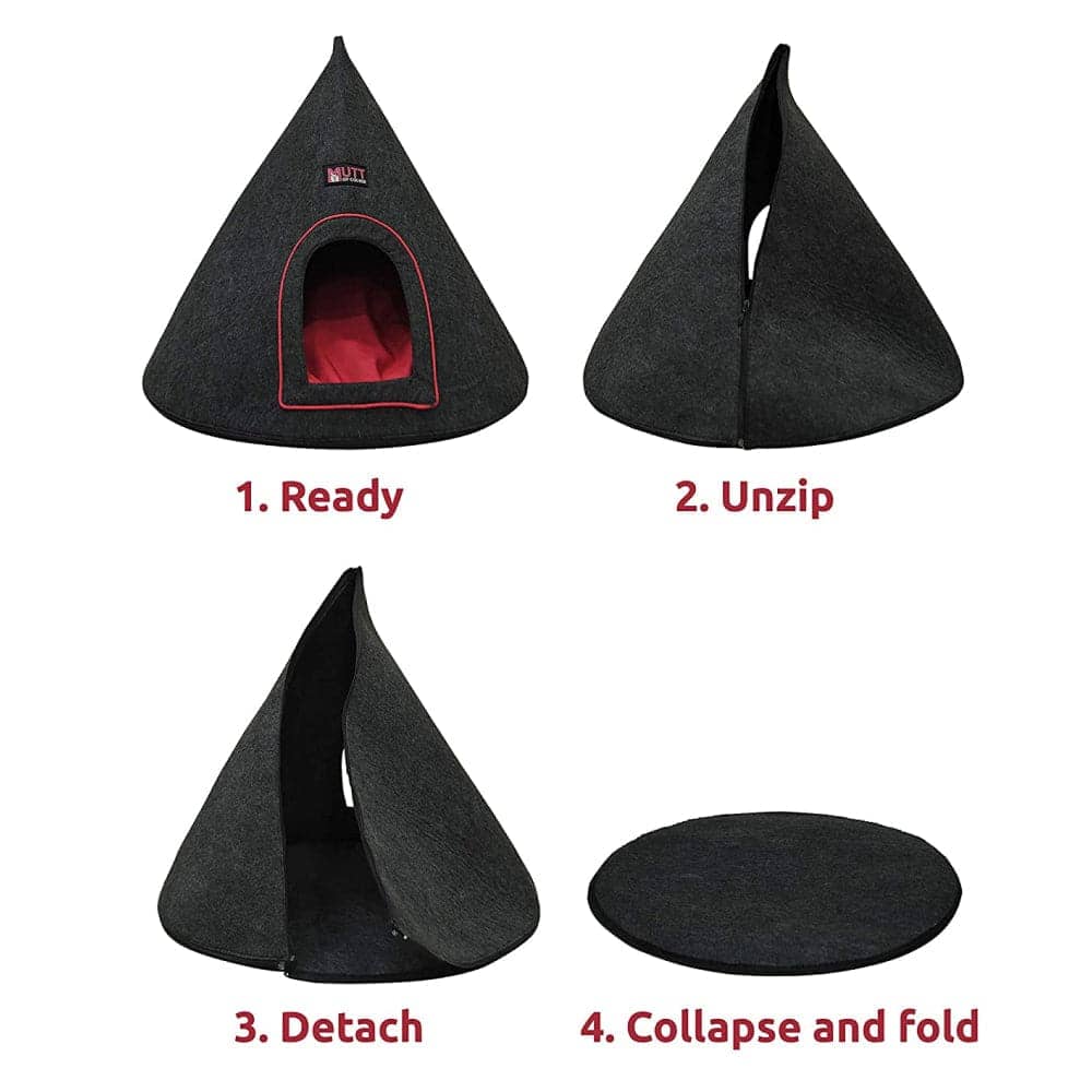 Mutt of Course Cone E Chiwa Bed for Pets(Grey)