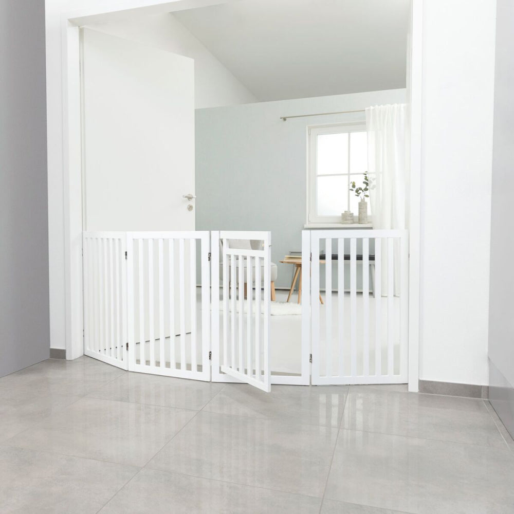 Trixie Wooden Barrier with Door for Dogs (White)