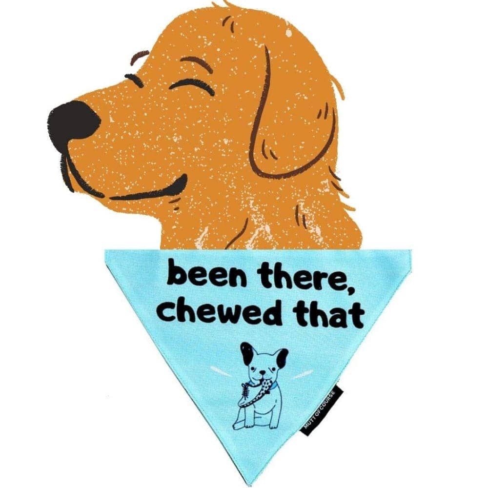 Mutt of Course Cotton Been There Chewed That Bandana For Dogs
