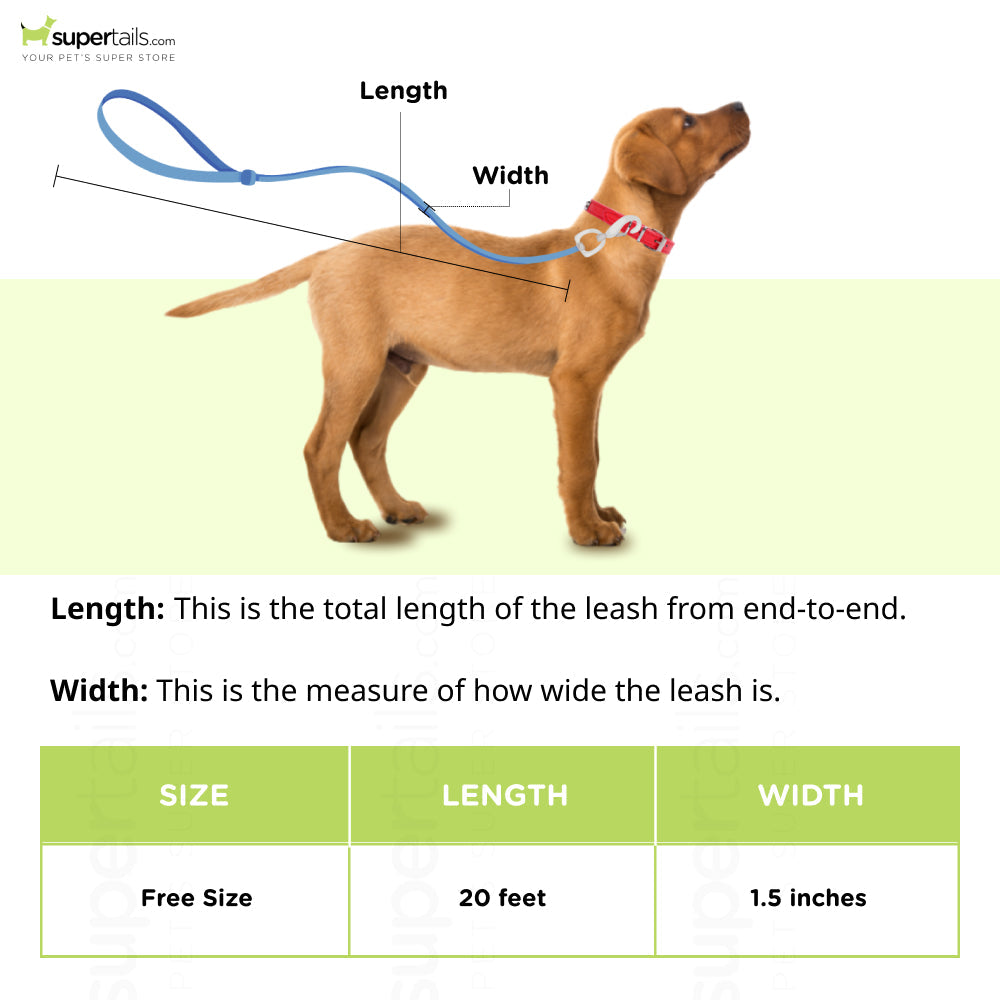 FurBuddies 20-Feet Dual-Reflective Long Line Leash for Dogs (Green Neon)