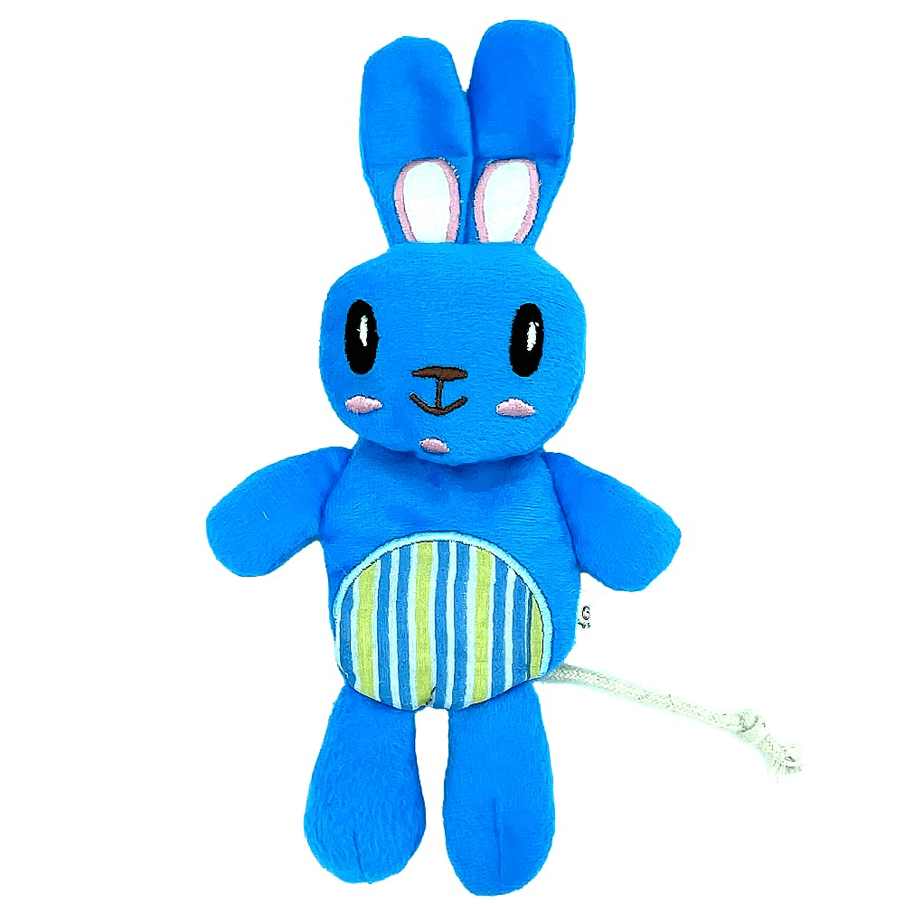 Goofy Tails Babypet Skinny Rabbit Soft Squeaky Dog Toys (Blue)