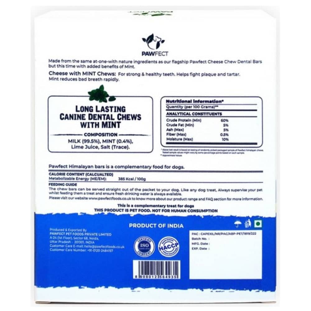Pawfect Himalayan Cheese Chews with Mint Dog Treats
