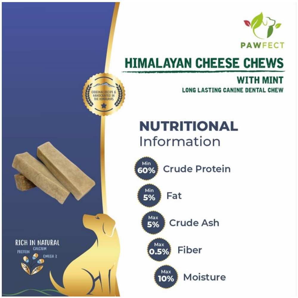Pawfect Himalayan Cheese Chews with Mint Dog Treats