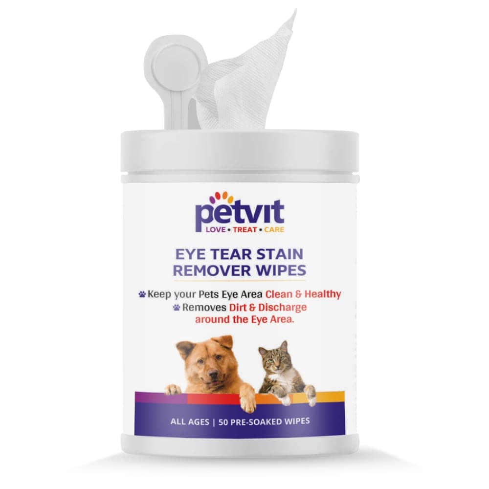 Petvit Eye Tear Stain Remover Wipes for Pets (Buy 1 Get 1 Free)