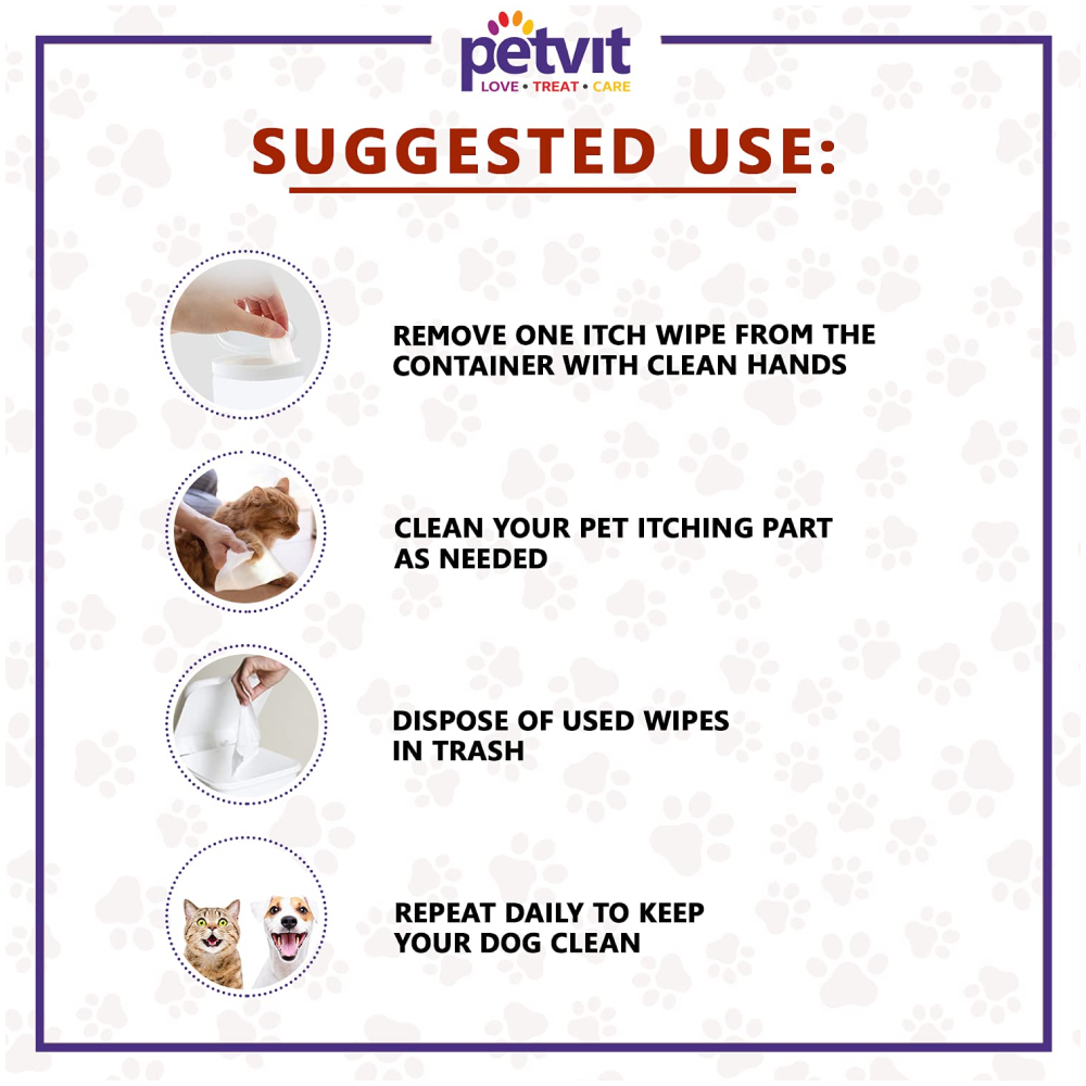 Petvit Itch Wipes for Pets (Buy 1 Get 1 Free)
