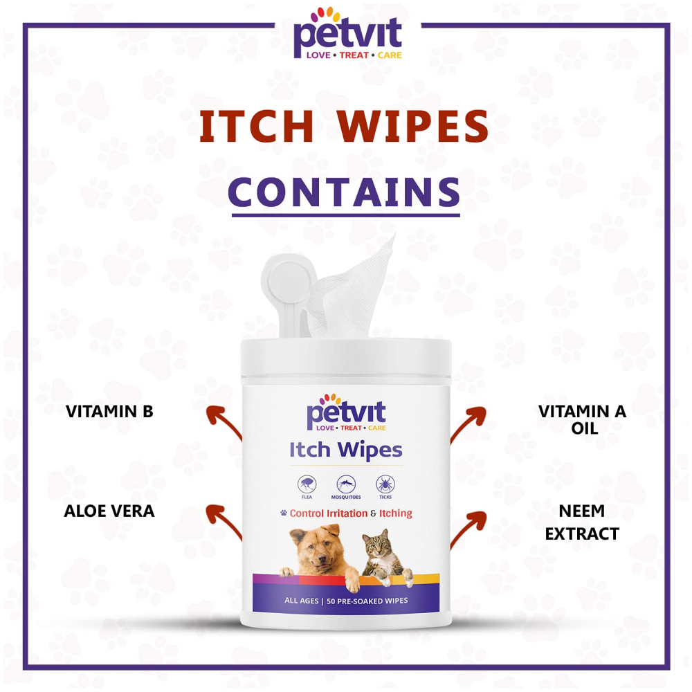 Petvit Itch Wipes for Pets