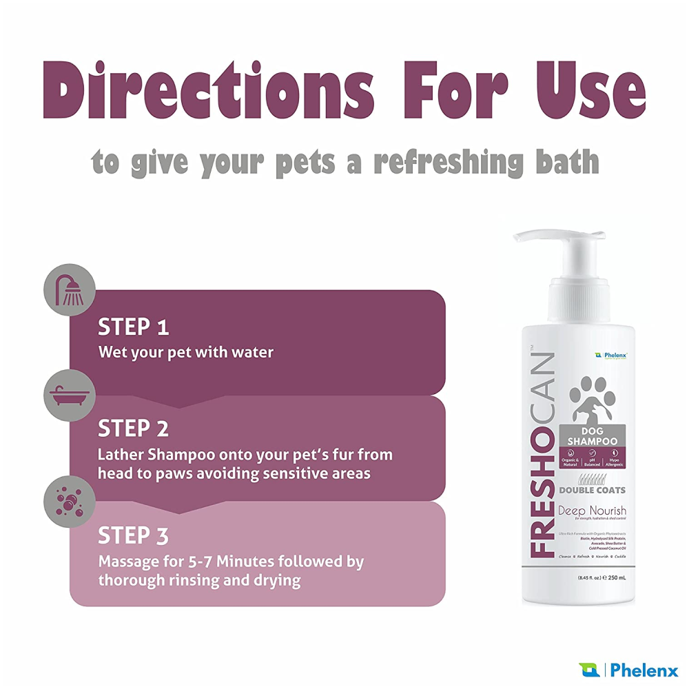 Phelenx Freshocan Double Coat Shampoo for Dogs