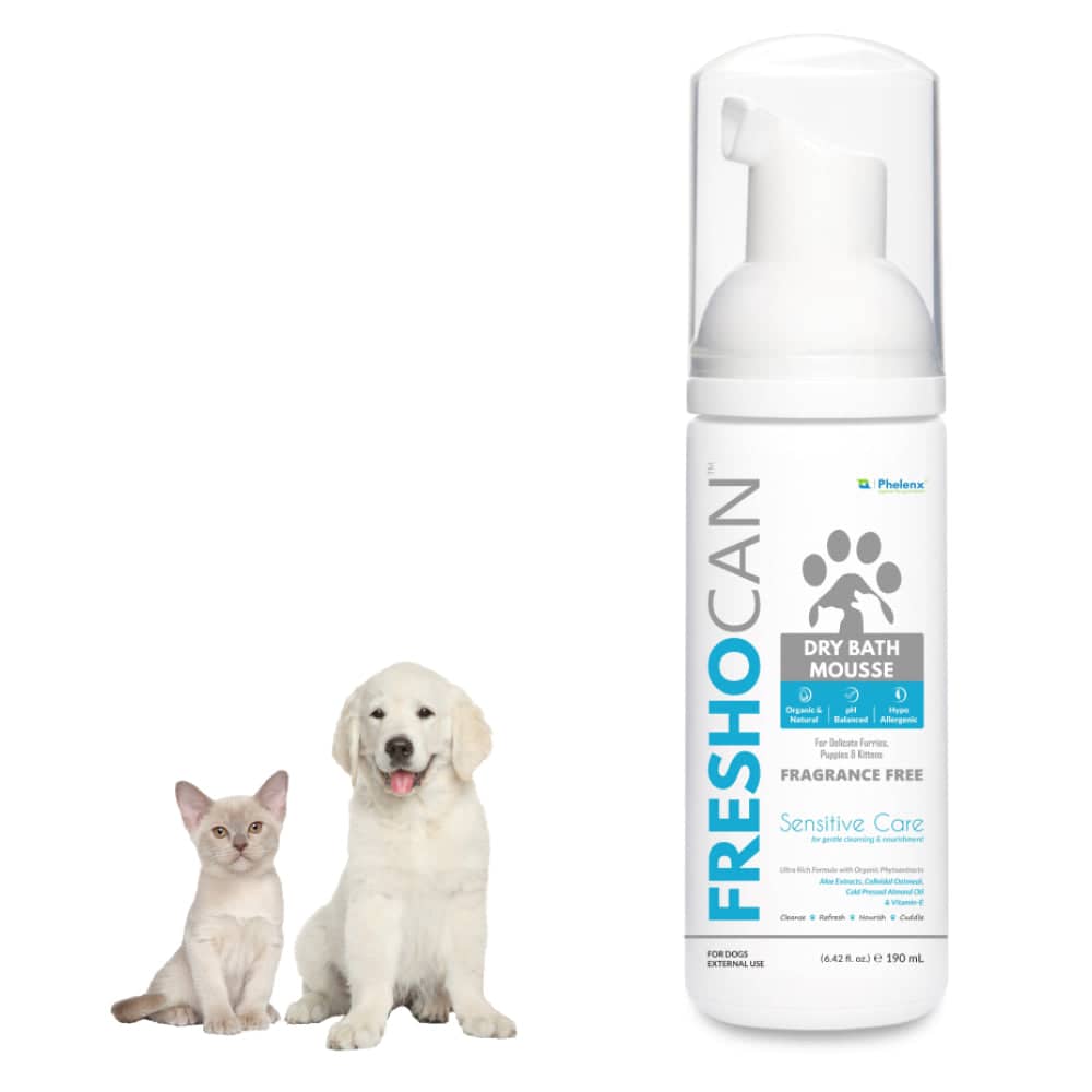 Phelenx Freshocan Sensitive Care Dry Bath Mousse for Dogs
