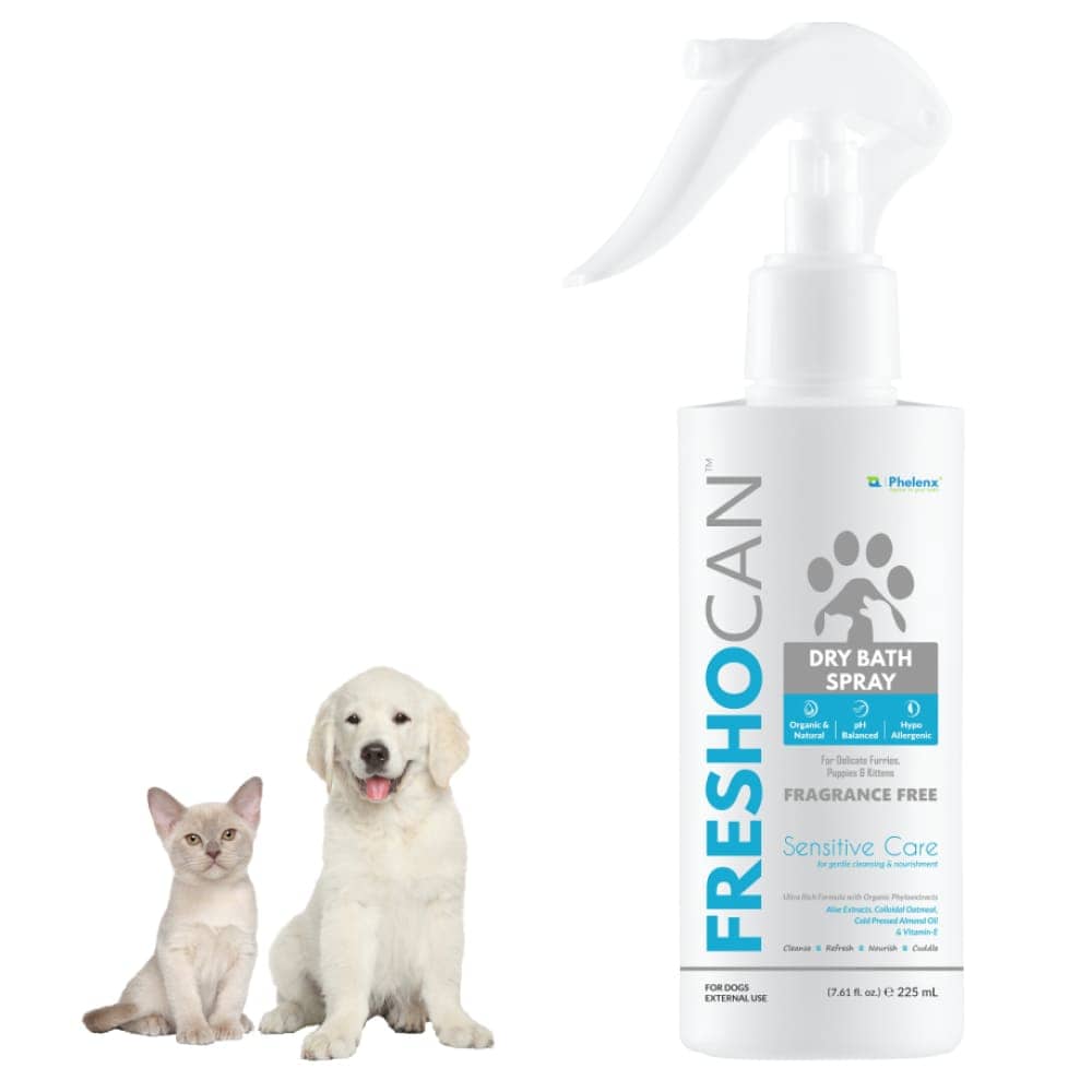 Phelenx Freshocan Sensitive Care Dry Bath Spray for Dogs