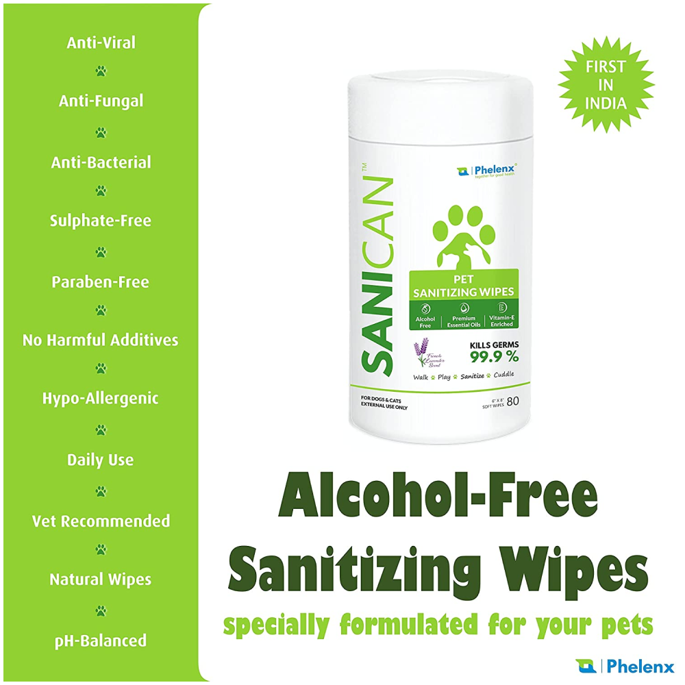 Phelenx Sanican Sanitizing Wipes for Pets
