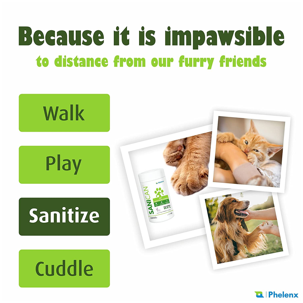 Phelenx Sanican Sanitizing Wipes for Pets