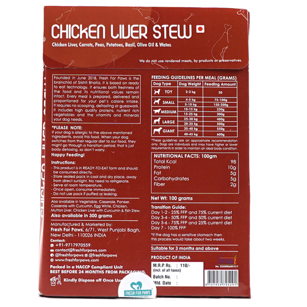 Fresh For Paws Mutton Liver Stew & Chicken Liver Stew Dog Wet Food