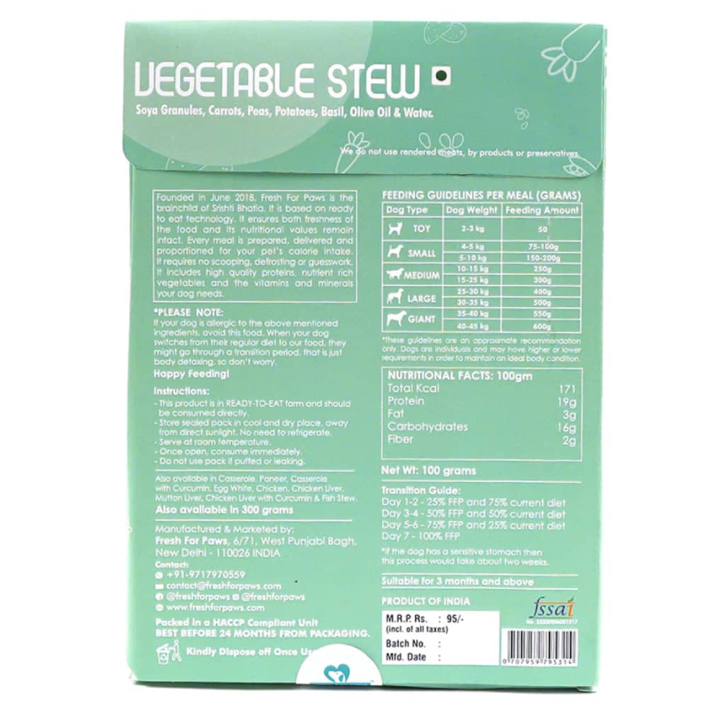 Fresh For Paws Vegetable Stew Dog Wet Food
