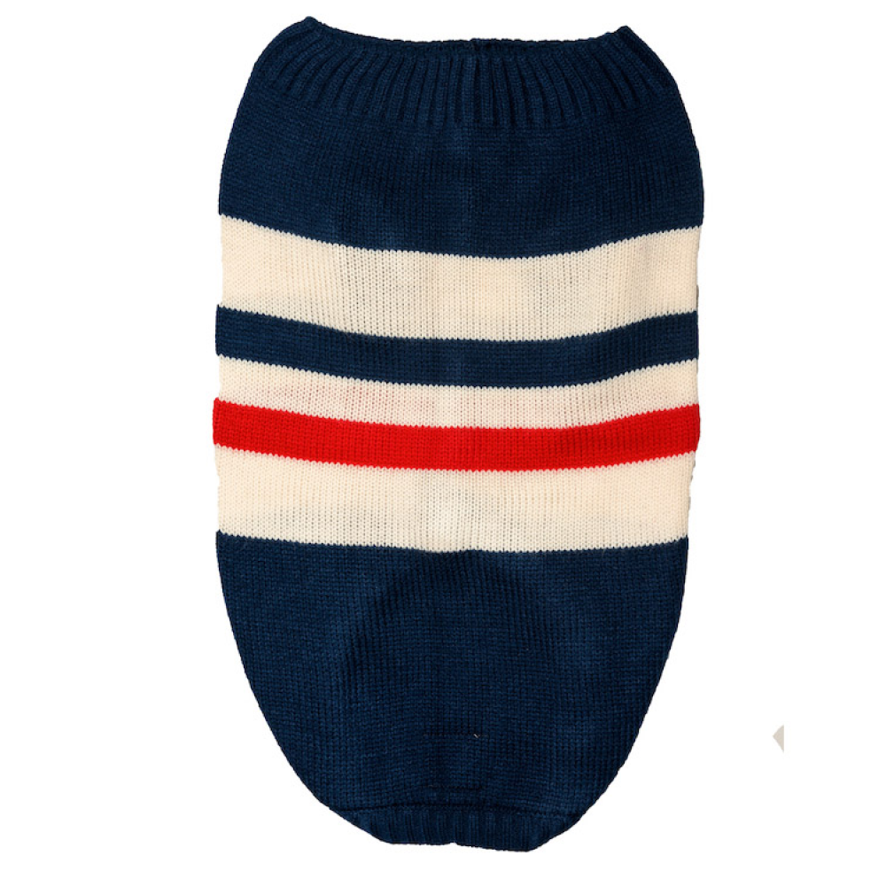Pet Snugs Stripes Sweaters For Dogs (Blue White & Red)