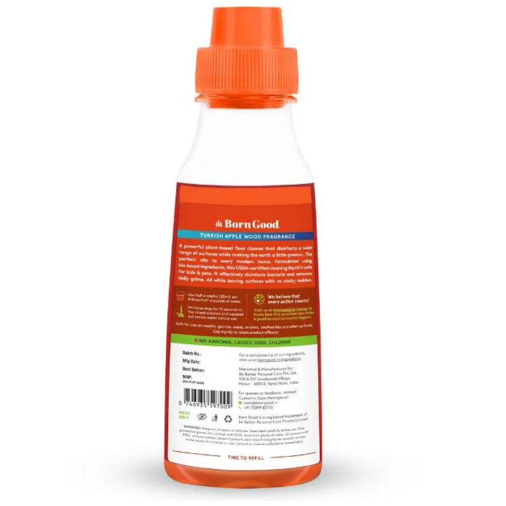 Born Good Turkish Apple Wood Fragrance Plant Based Disinfecting Floor Cleaner for Pets