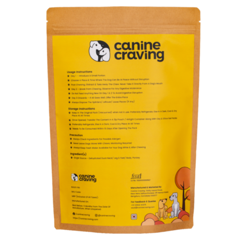 Canine Craving Dehydrated Whole Duck Legs With Parsley Dog Treat