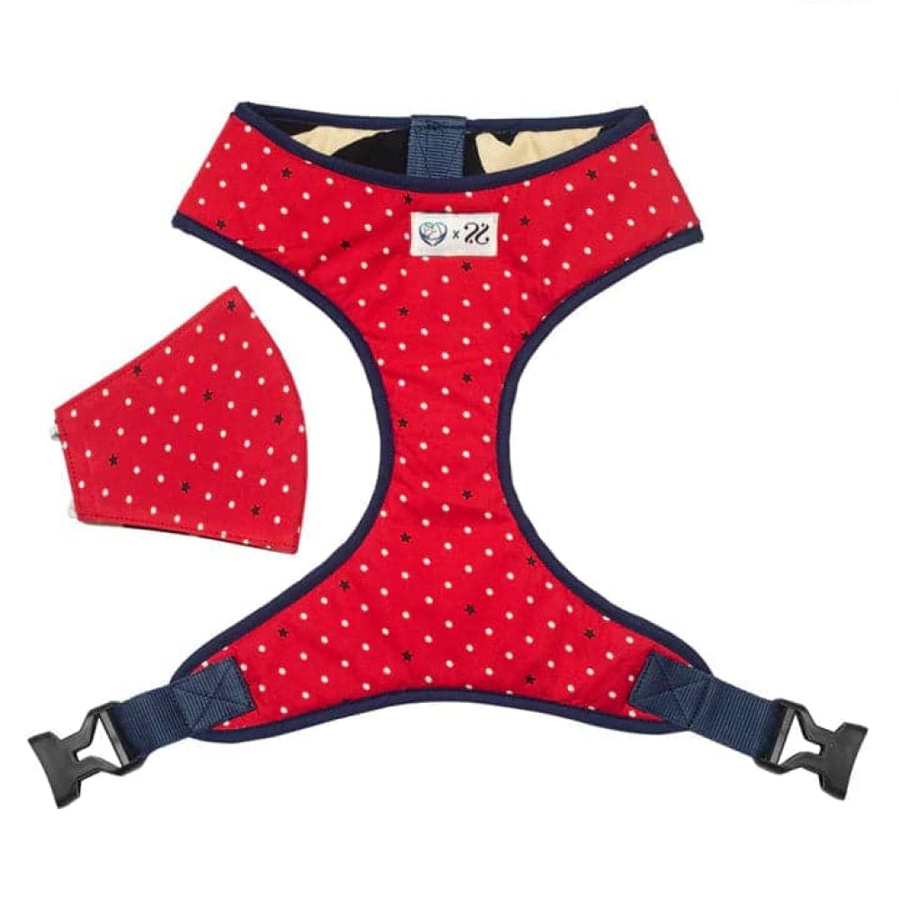 Pet And Parents (Namaste Pets) Starry Graffiti Reversible Harness for Dogs (Red)