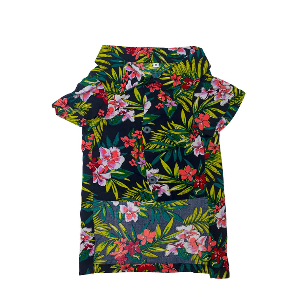 Pet And Parents (Namaste Pets) Bora Bora Floral Printed Shirt for Dogs