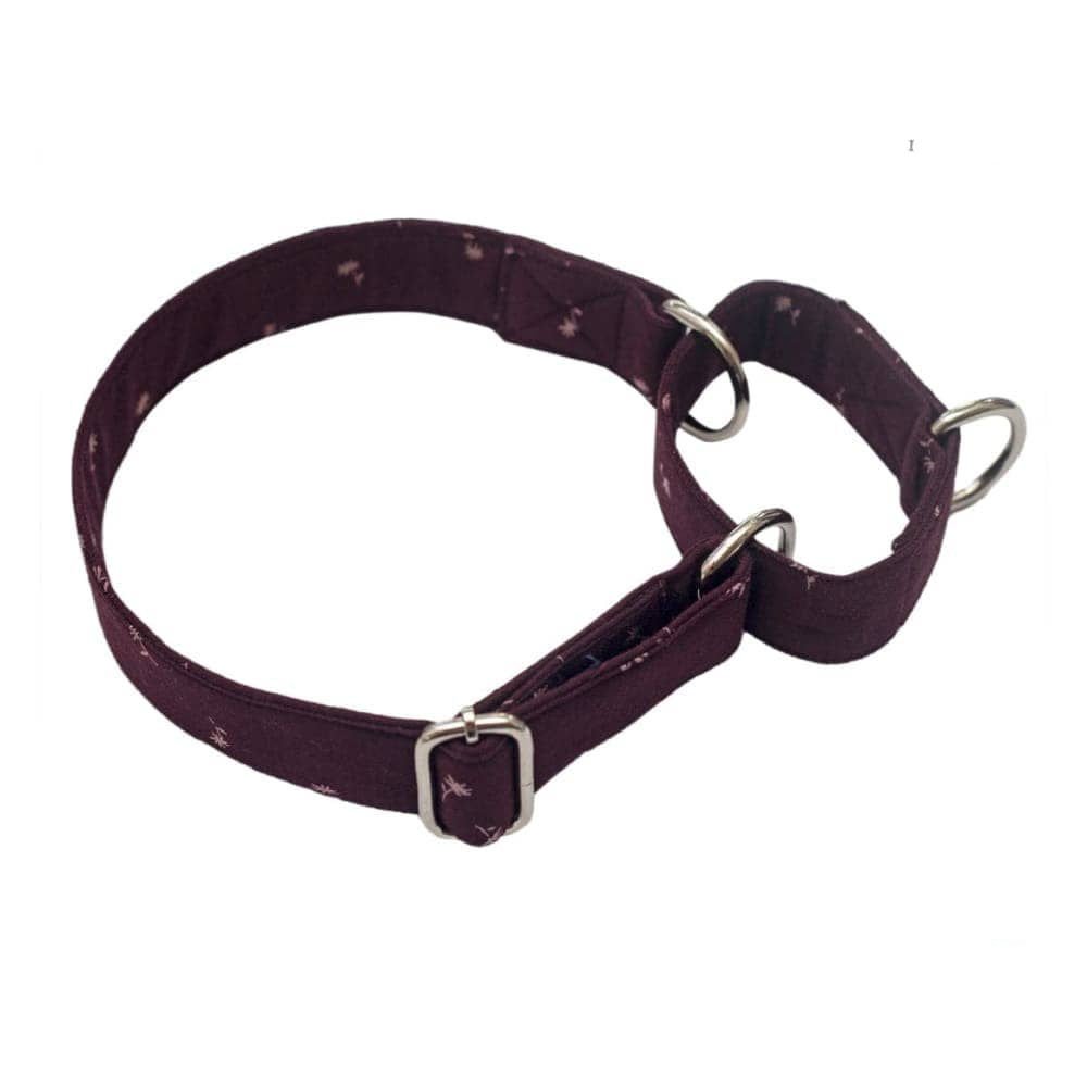 Pet And Parents (Namaste Pets) Maroon Palm Double Padded Martingale Collar for Dogs