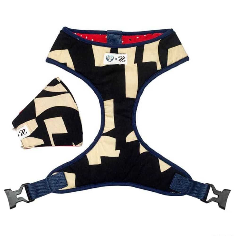 Pet And Parents (Namaste Pets) Starry Graffiti Reversible Harness for Dogs (Red)