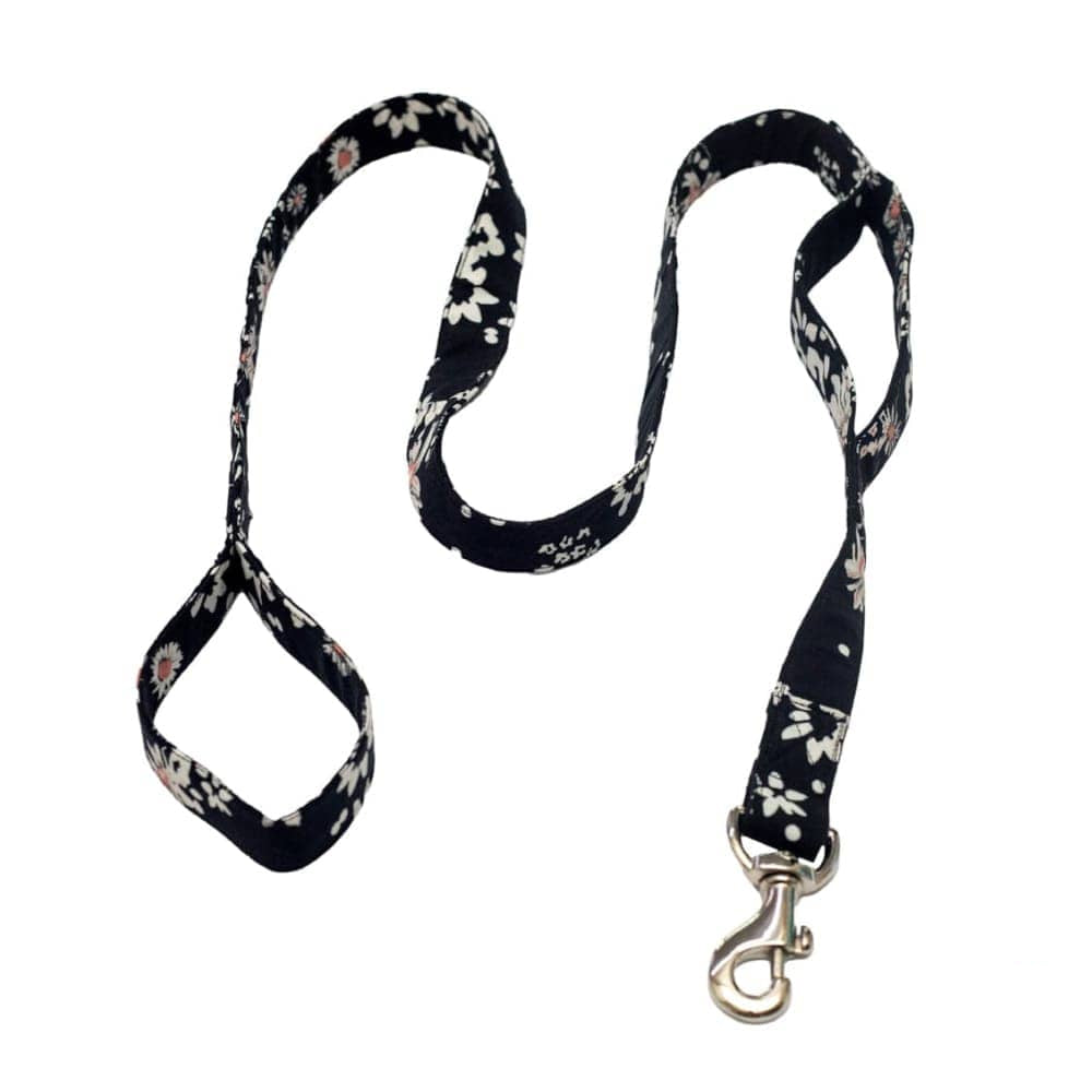 Pet And Parents (Namaste Pets) Black Floral Double Handled Leash for Dogs