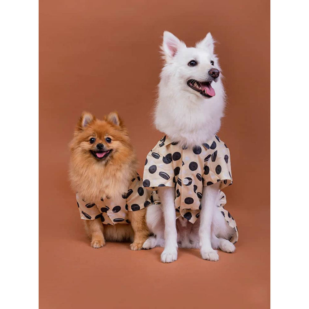 Pet And Parents (Namaste Pets) Chocolate Cookies Printed Shirt for Dogs